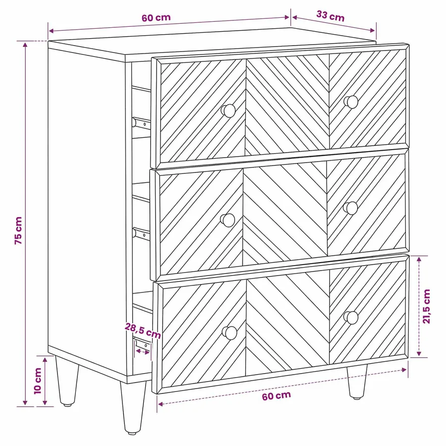 Armoires de rangement Marron 60 x 33,5 x 75 cm - 11