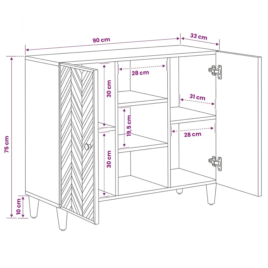 Armoires de rangement avec stockage Marron 90 x 33,5 x 75 cm - 11