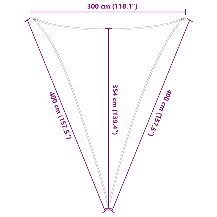Voile d'ombre Gris clair et blanc 3 x 4 x 4 m - 10
