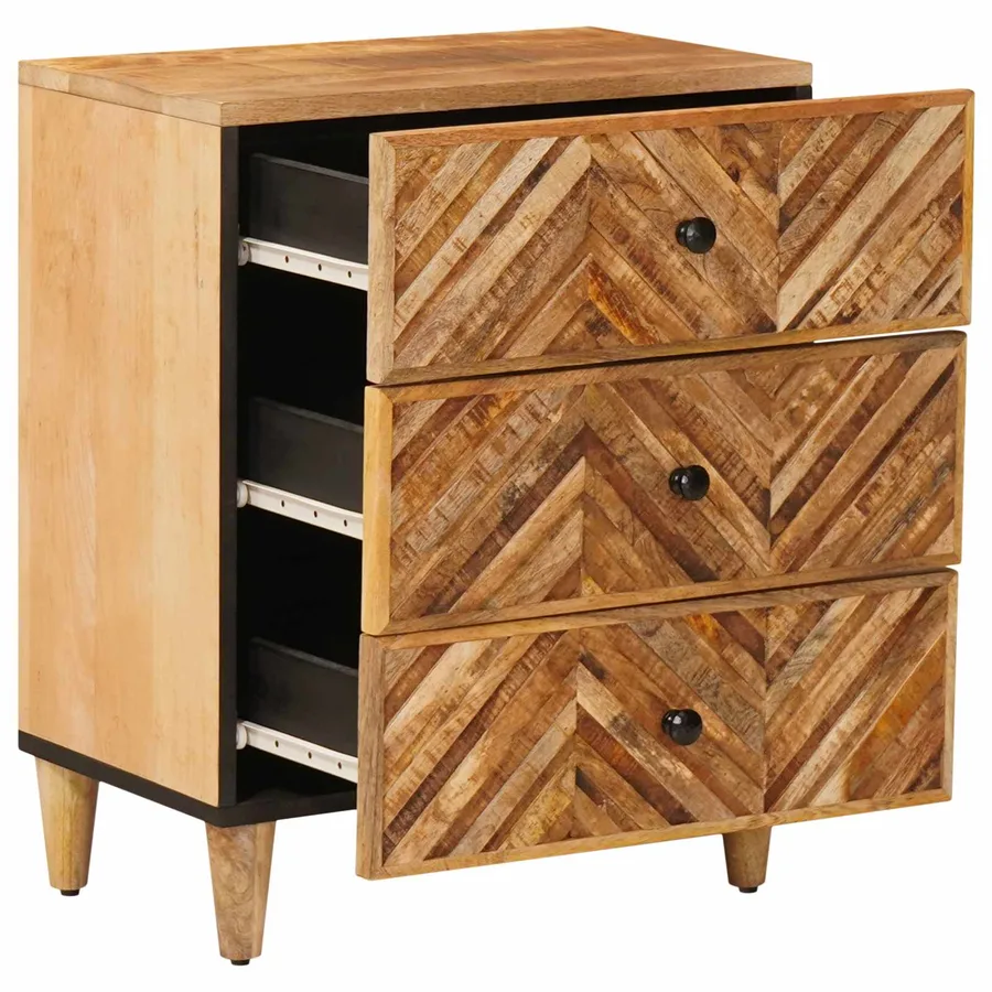 Table de chevet Marron 50 x 33 x 60 cm Bois de mangue massif - 2