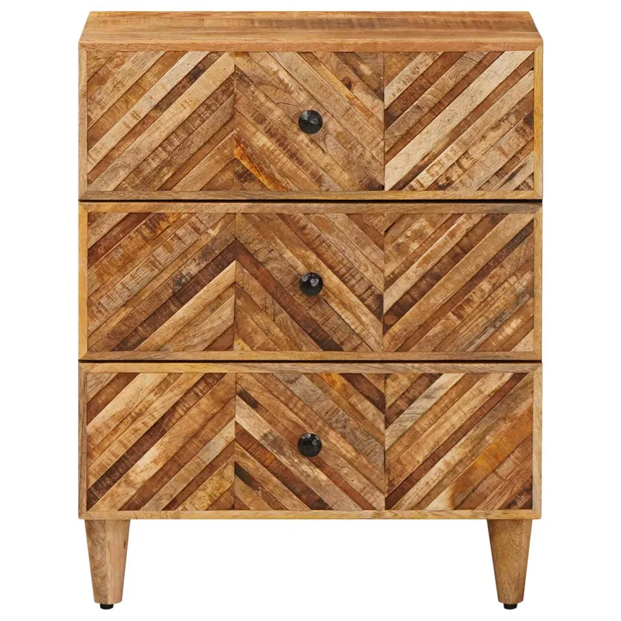 Table de chevet Marron 50 x 33 x 60 cm Bois de mangue massif - 3