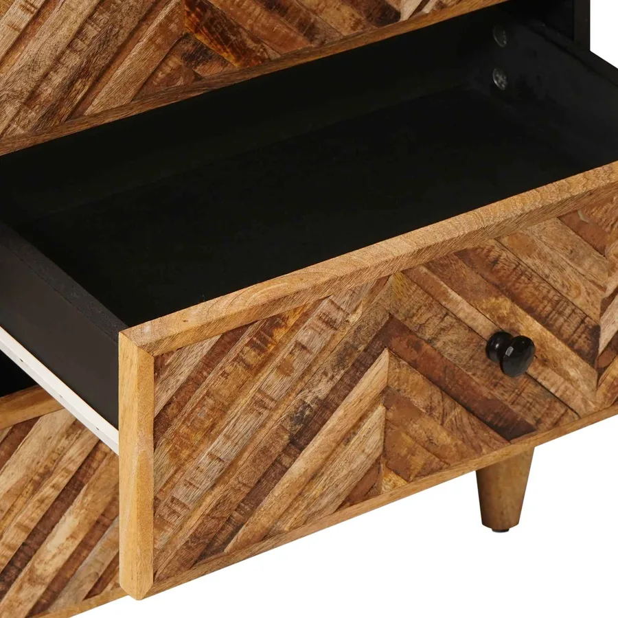 Table de chevet Marron 50 x 33 x 60 cm Bois de mangue massif - 7