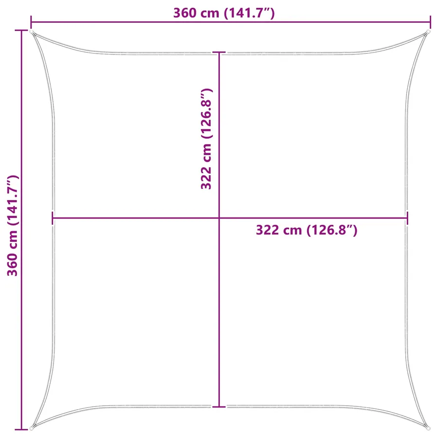 Voile d'ombre Gris clair et blanc 3,6 x 3,6 m - 8