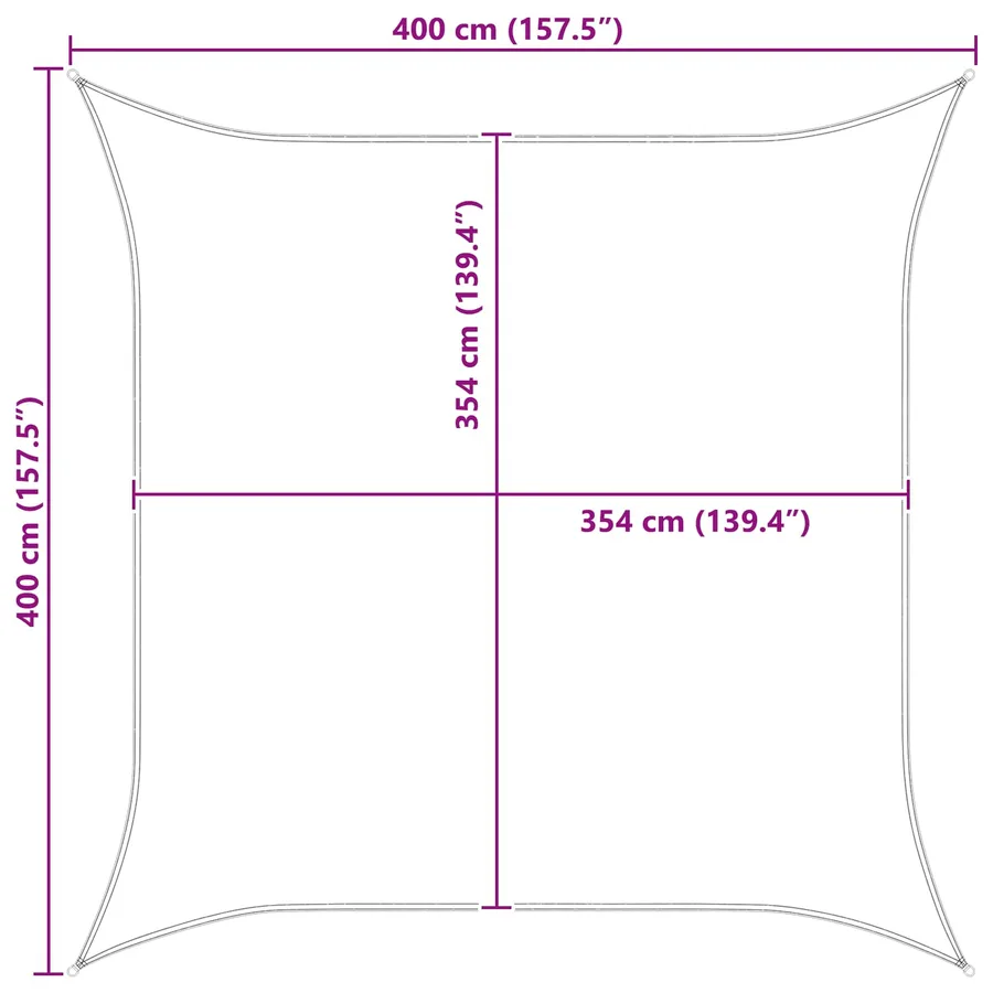 Voile d'ombre Jaune et blanc 4 x 4 m 100 % polyester Oxford - 10