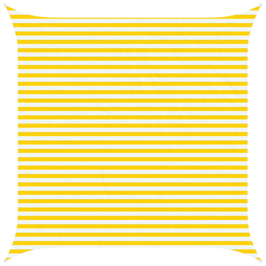Voile d'ombre Jaune et blanc 4 x 4 m 100 % polyester Oxford - 2