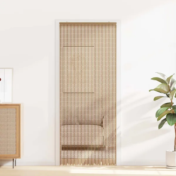 Rideau de porte anti-insectes multicolore 90 x 200 cm Bambou