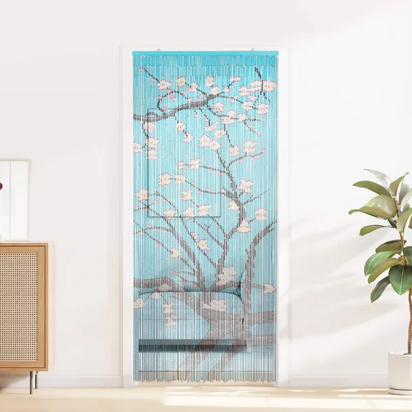 Rideau de porte anti-insectes multicolore 200 x 90 cm Bambou