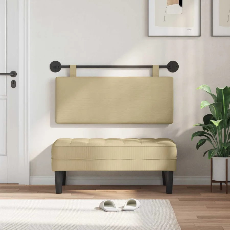 Tête de lit suspendue Tissu en velours côtelé - 3