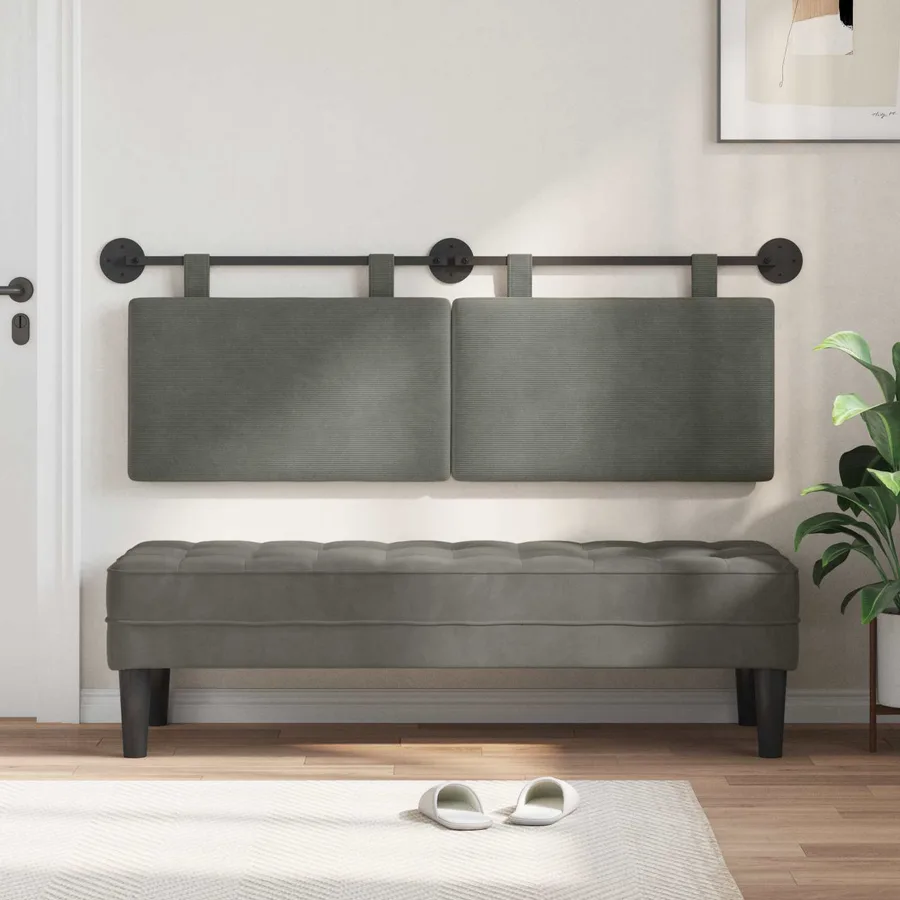 Tête de lit suspendue Tissu en velours côtelé - 3
