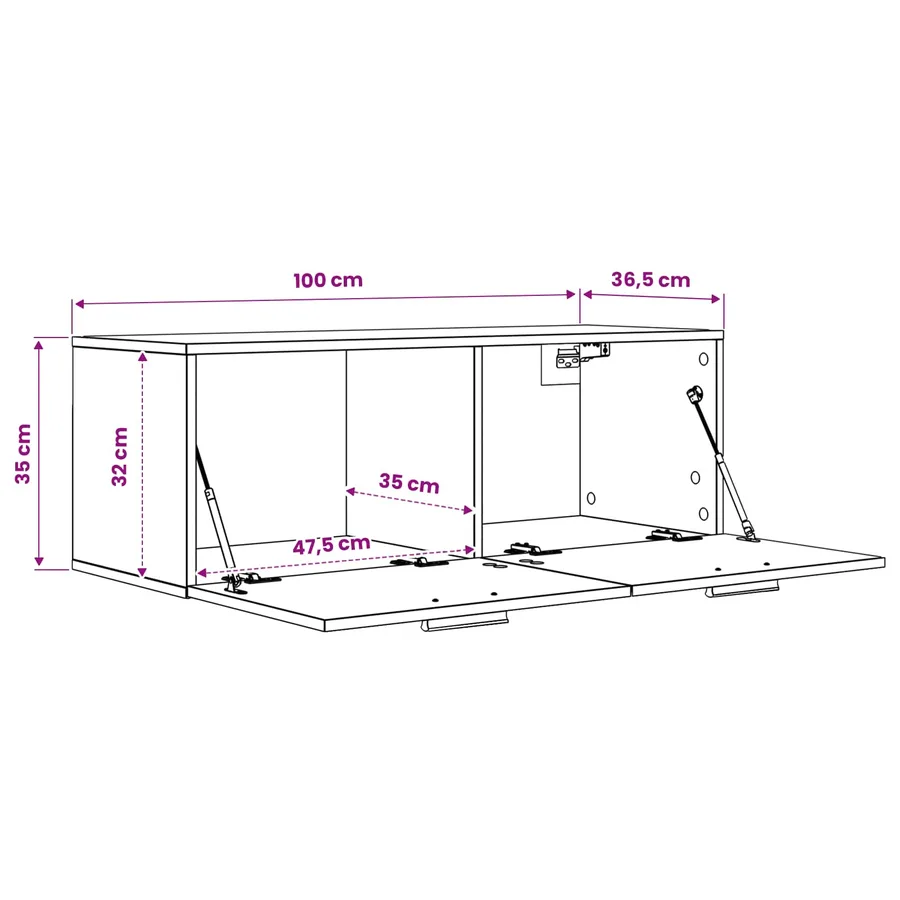 Meuble mural 100 x 36,5 x 35 cm Bois d'ingénierie - 7