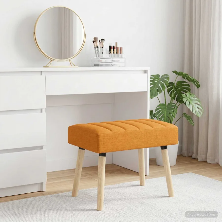 Banc capitonné canal Jaune foncé 60 x 40 x 45 cm Tissu - 4