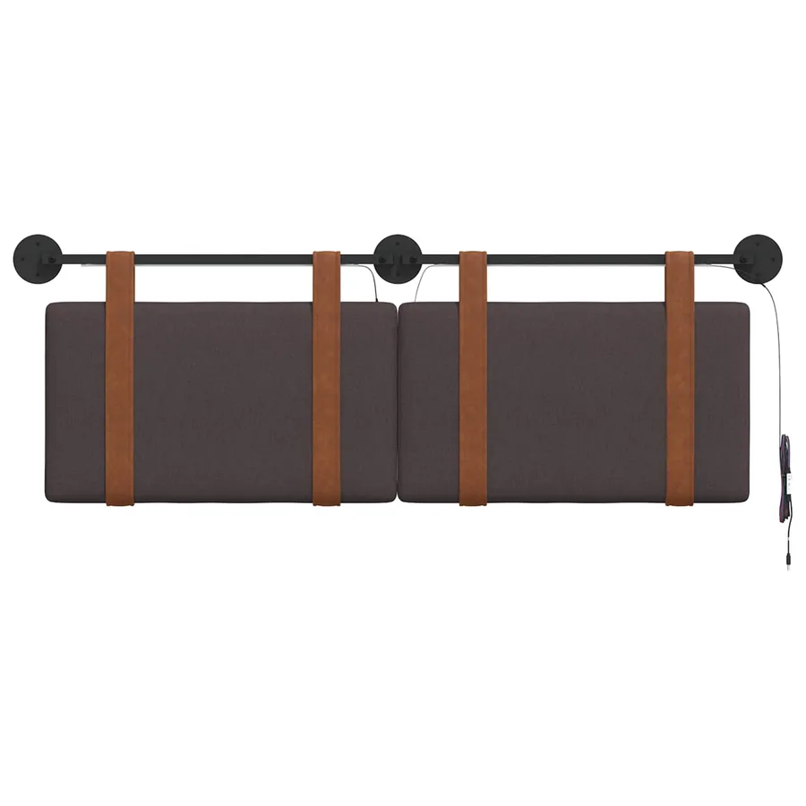 Tête de lit suspendue Avec lumière LED Marron foncé PU antique - 6