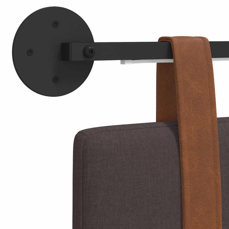 Tête de lit suspendue Avec lumière LED Marron foncé PU antique - 8