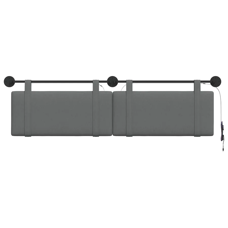 Tête de lit suspendue Avec lumière LED Gris foncé Tissu - 6