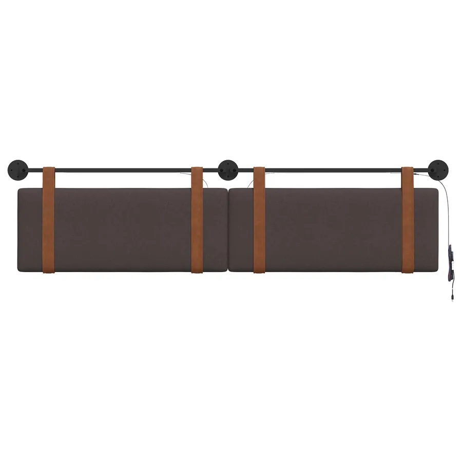 Tête de lit suspendue Avec lumière LED Marron foncé PU antique - 6