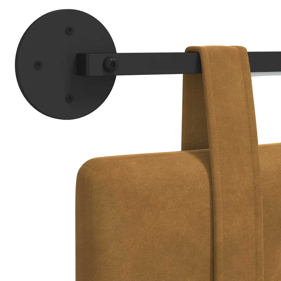 Tête de lit suspendue Avec lumière LED Marron Velours - 10