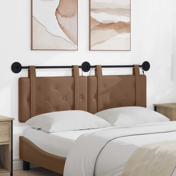 Tête de lit suspendue Avec lumière LED Cappuccino Simili cuir