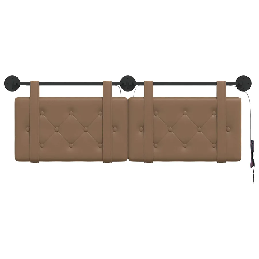 Tête de lit suspendue Avec lumière LED Cappuccino Simili cuir - 6