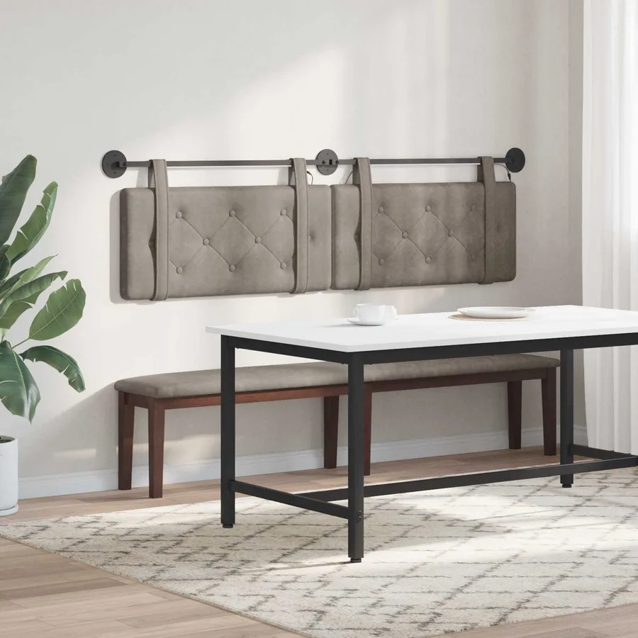 Tête de lit suspendue Avec lumière LED Gris PU antique - 4