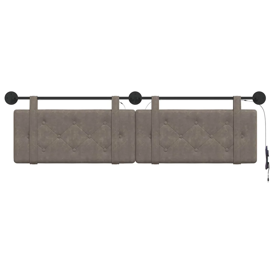 Tête de lit suspendue Avec lumière LED Gris PU antique - 6