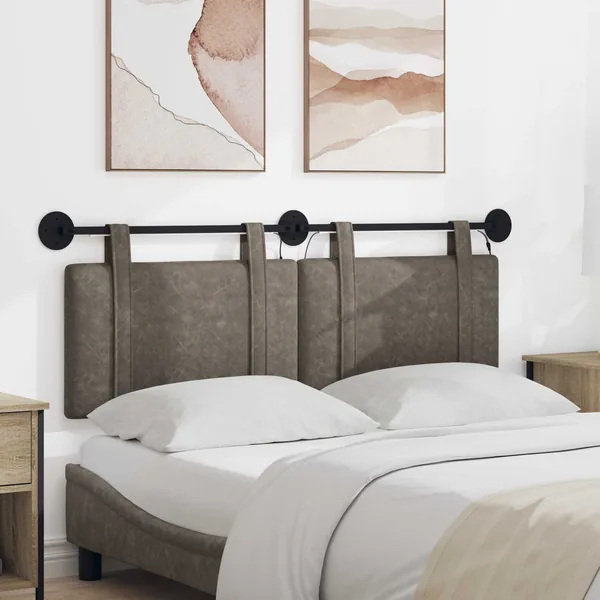 Tête de lit suspendue Avec lumière LED Gris PU antique
