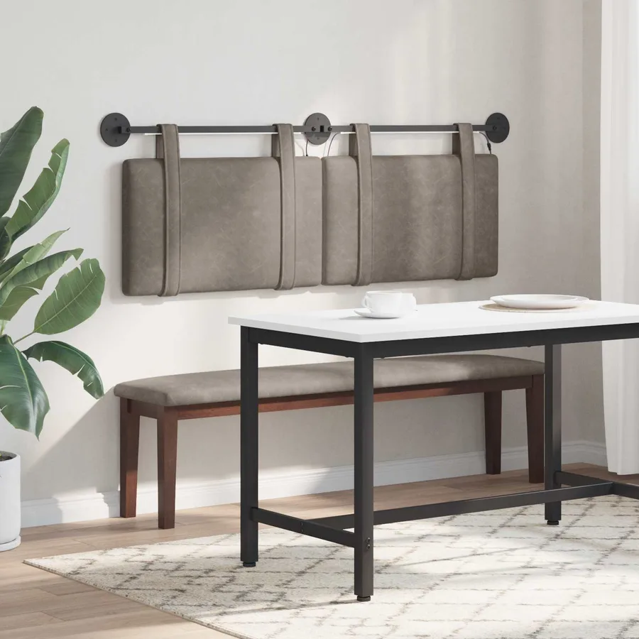 Tête de lit suspendue Avec lumière LED Gris PU antique - 4
