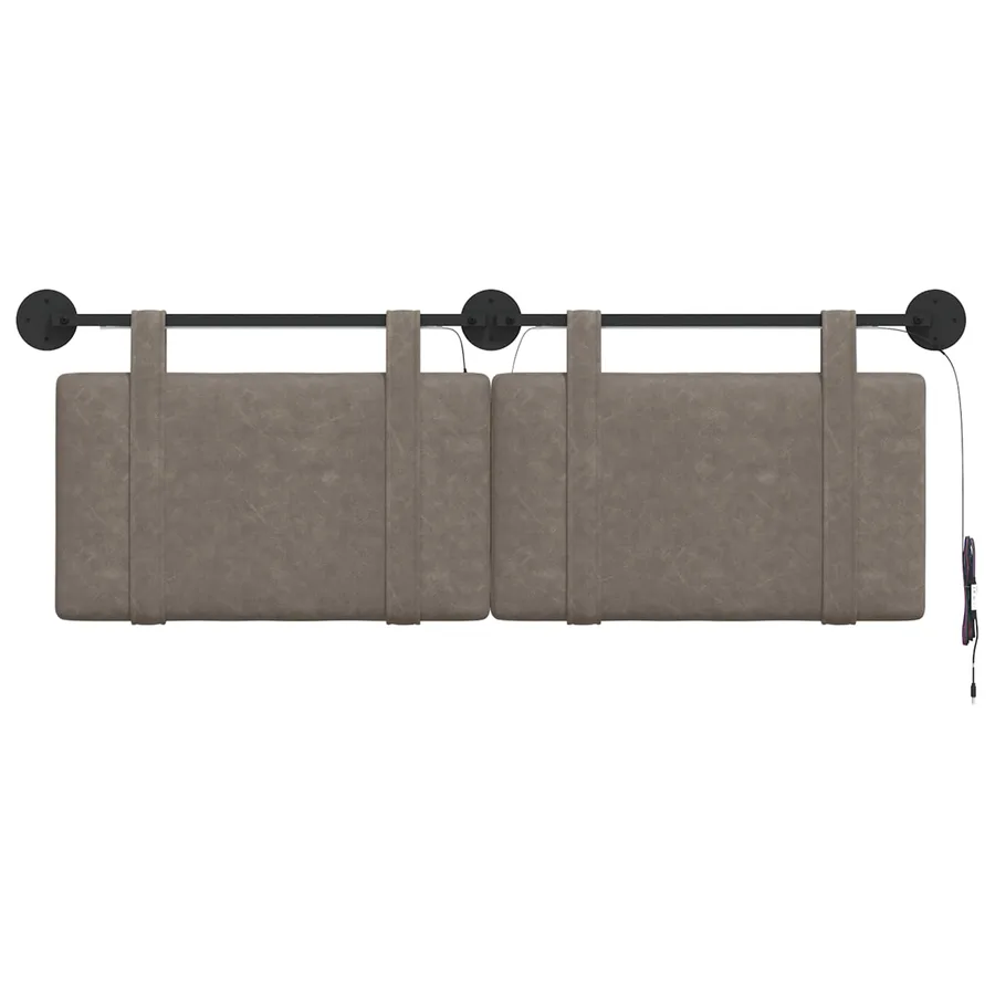 Tête de lit suspendue Avec lumière LED Gris PU antique - 6