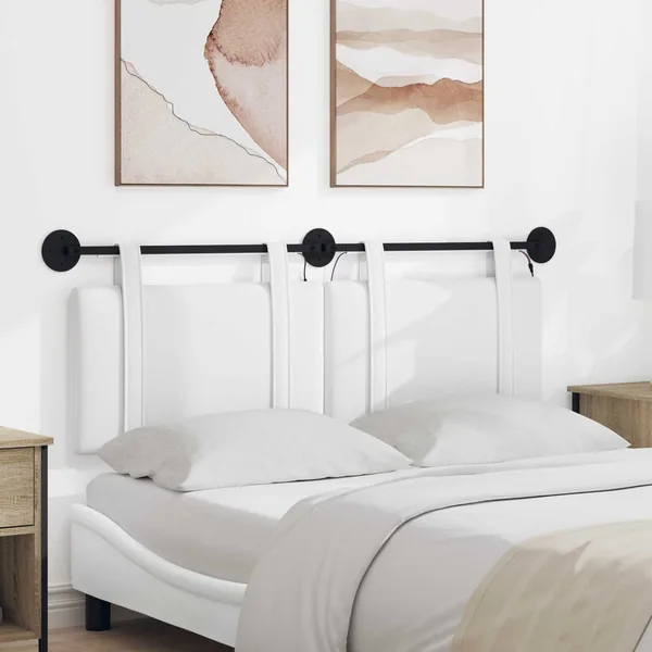 Tête de lit suspendue Avec lumière LED Blanc Tissu