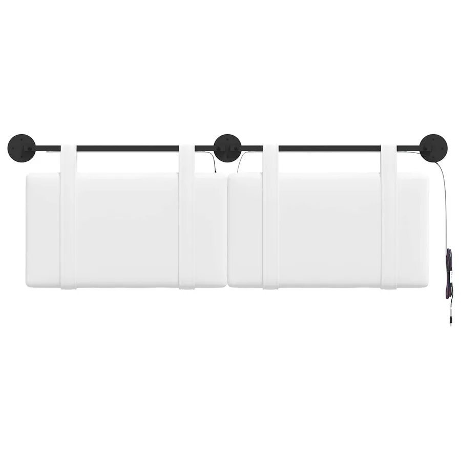 Tête de lit suspendue Avec lumière LED Blanc Tissu - 6