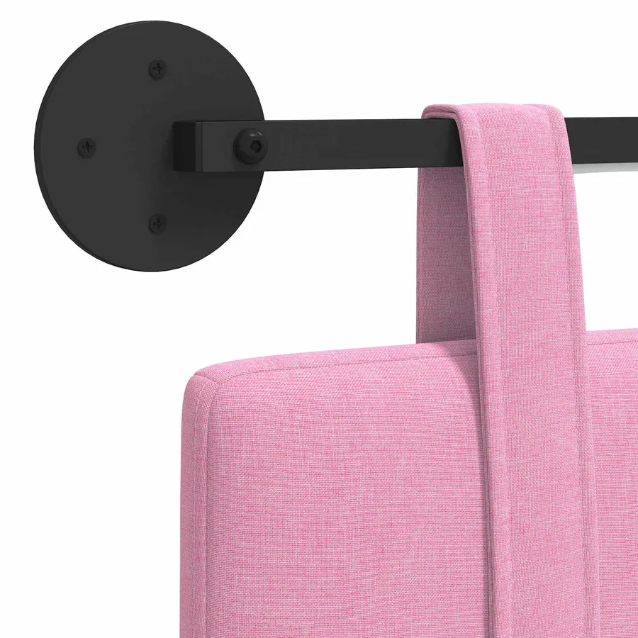 Tête de lit suspendue Avec lumière LED Rose Tissu - 8