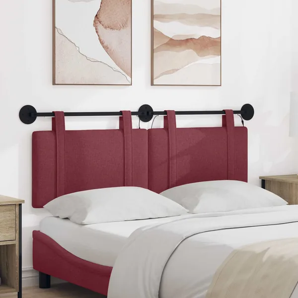 Tête de lit suspendue Avec lumière LED Bordeaux Tissu