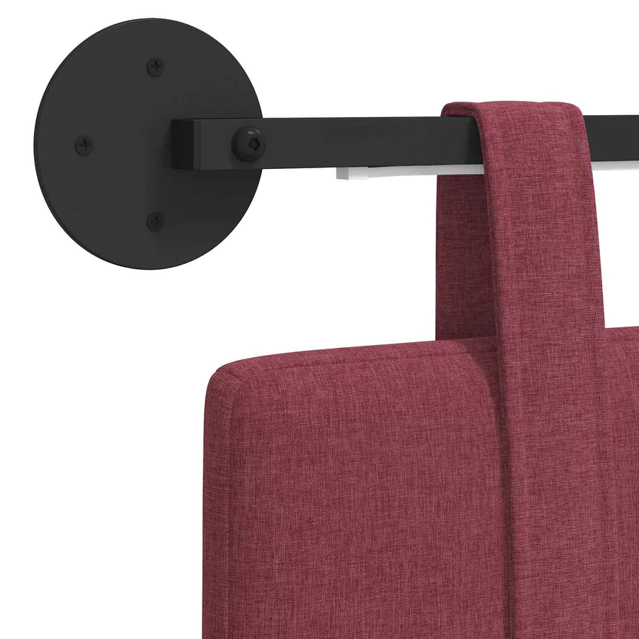 Tête de lit suspendue Avec lumière LED Bordeaux Tissu - 8