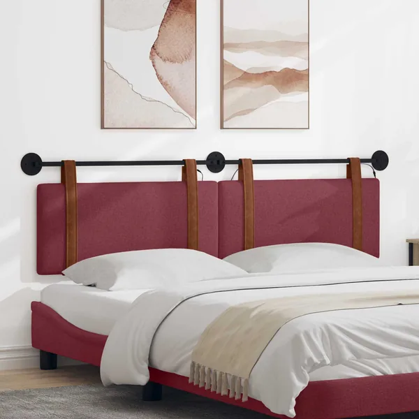 Tête de lit suspendue Avec lumière LED Bordeaux PU antique