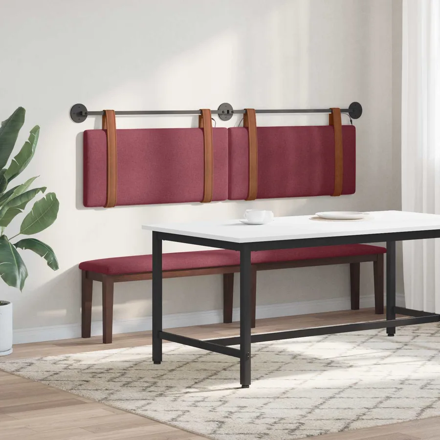 Tête de lit suspendue Avec lumière LED Bordeaux PU antique - 4