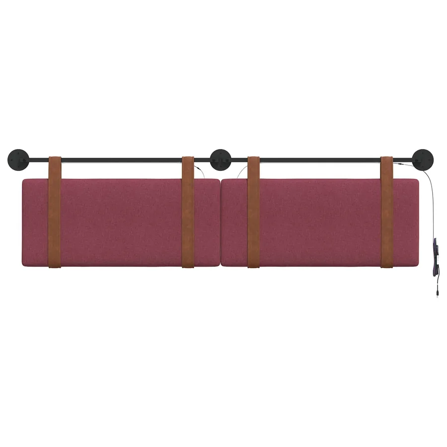 Tête de lit suspendue Avec lumière LED Bordeaux PU antique - 6
