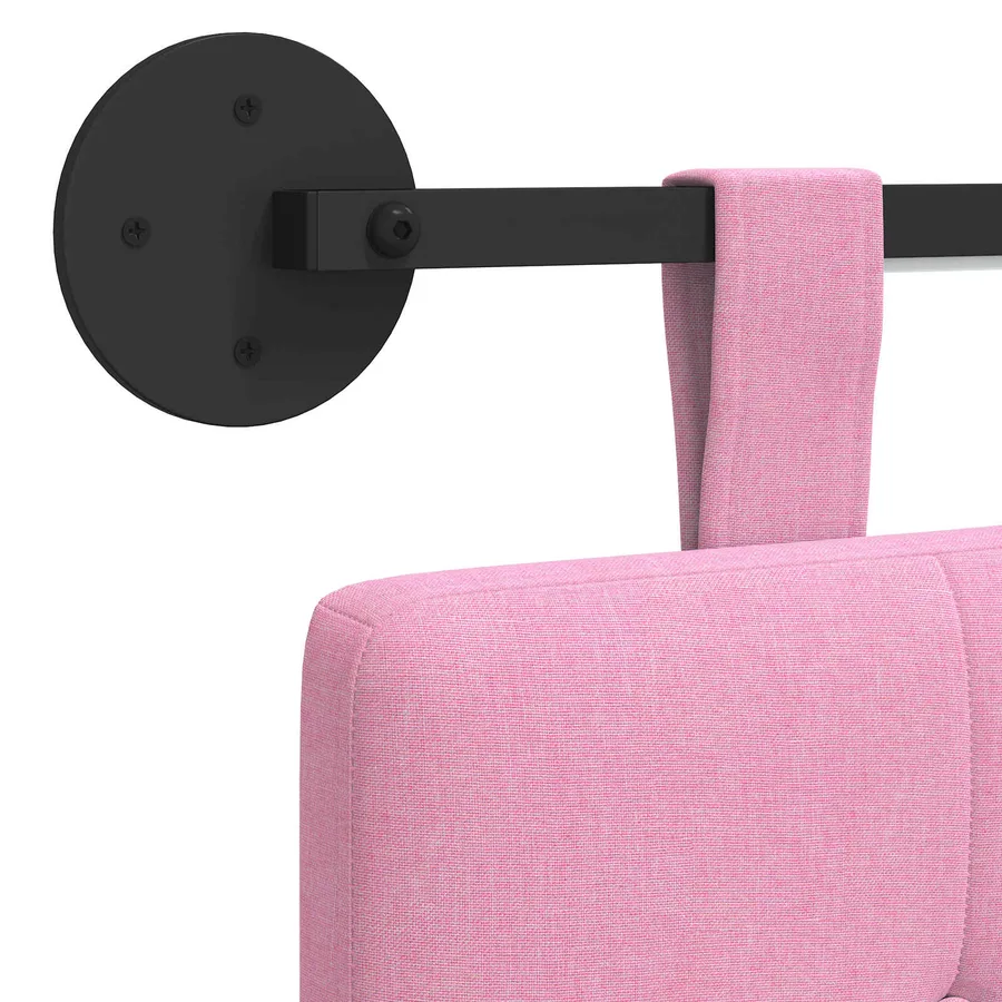 Tête de lit suspendue Avec lumière LED Rose Tissu - 10
