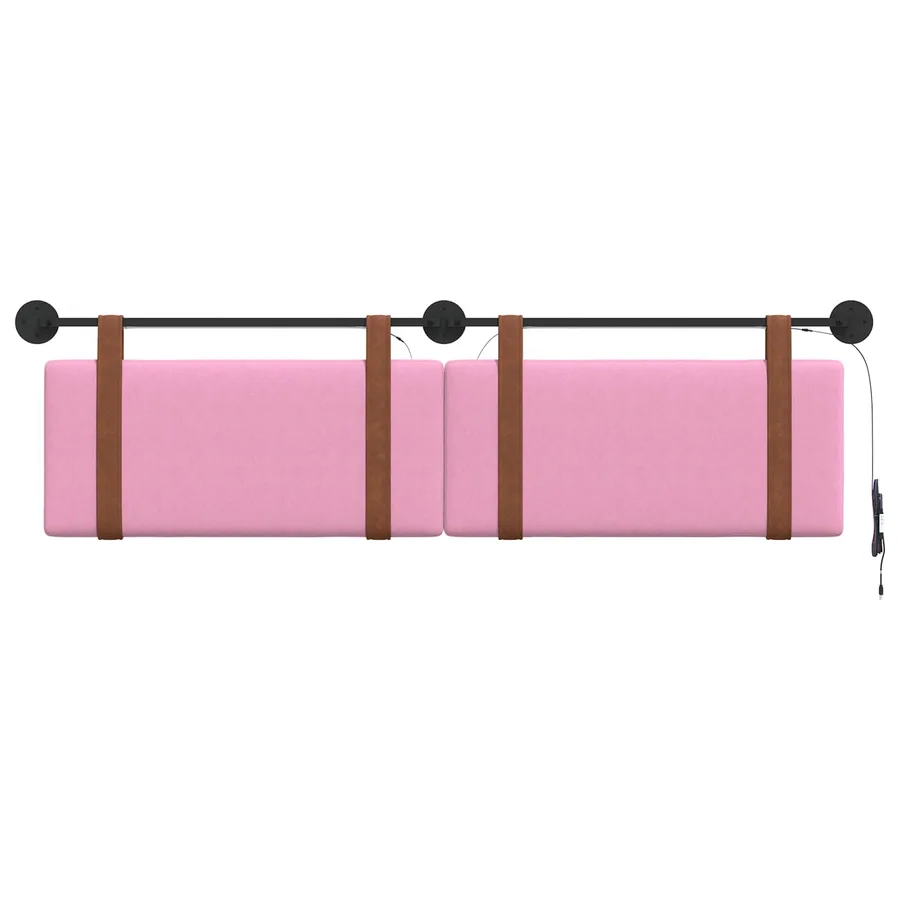 Tête de lit suspendue Avec lumière LED Rose PU antique - 6