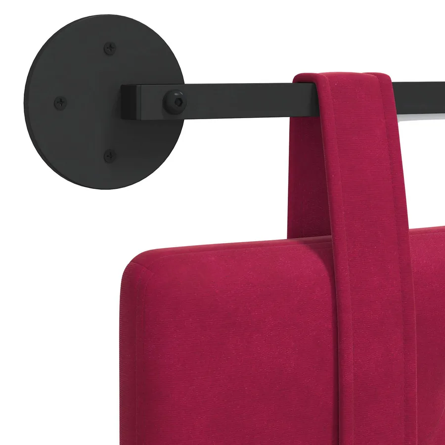 Tête de lit suspendue Avec lumière LED Bordeaux Velours - 10