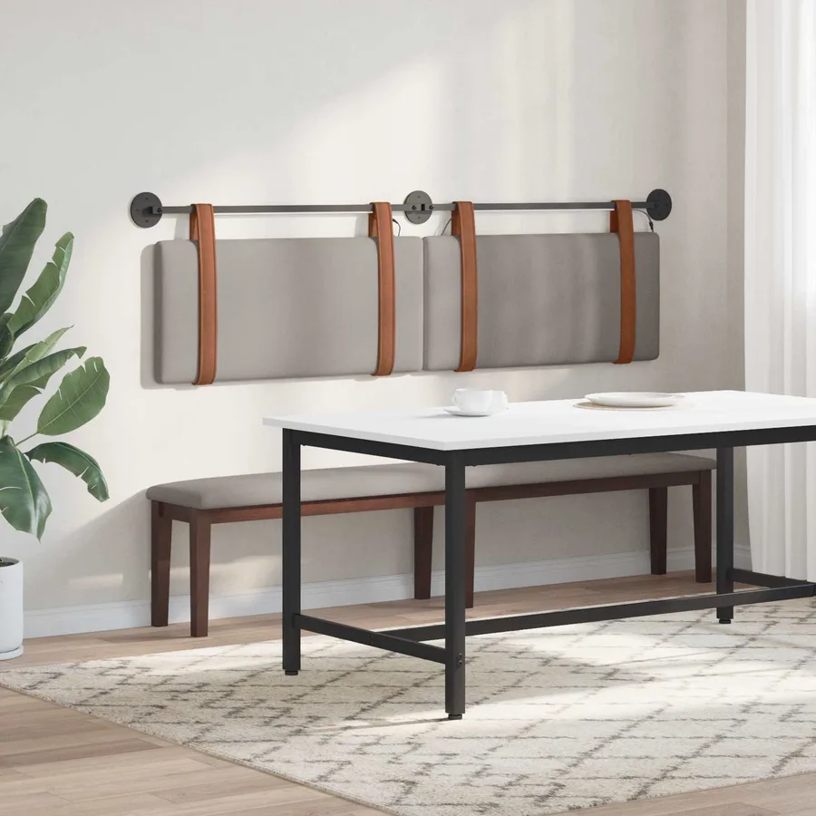 Tête de lit suspendue Avec lumière LED Taupe PU antique - 4