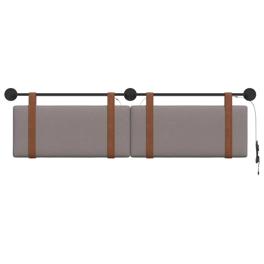 Tête de lit suspendue Avec lumière LED Taupe PU antique - 6