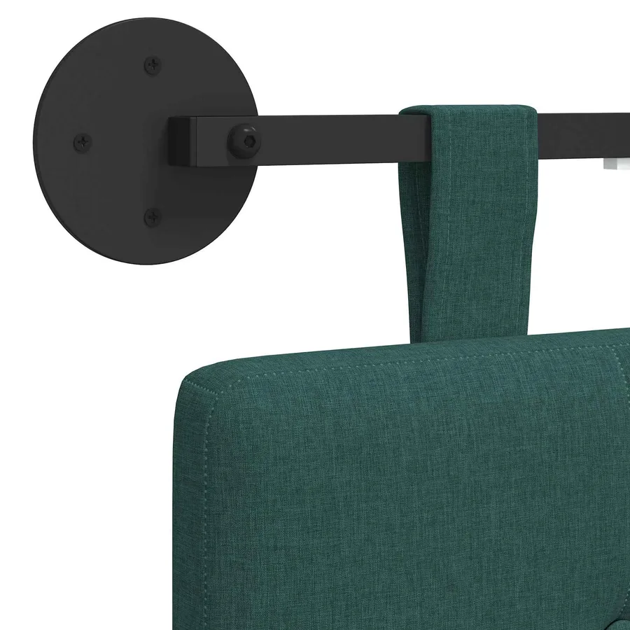Tête de lit suspendue Avec lumière LED Vert foncé Tissu - 10