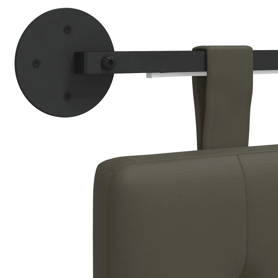 Tête de lit suspendue Avec lumière LED Gris Simili cuir - 8