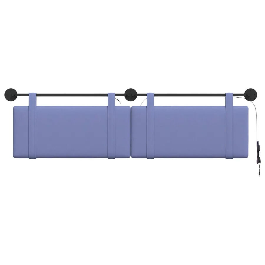 Tête de lit suspendue Avec lumière LED Bleu denim Tissu - 6