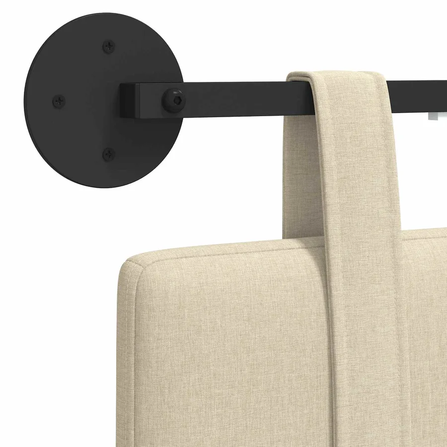 Tête de lit suspendue Avec lumière LED Crème Tissu - 10