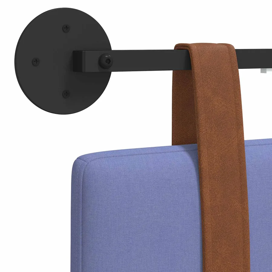 Tête de lit suspendue Avec lumière LED Bleu denim PU antique - 10