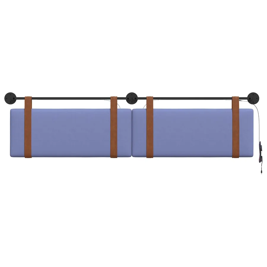 Tête de lit suspendue Avec lumière LED Bleu denim PU antique - 6