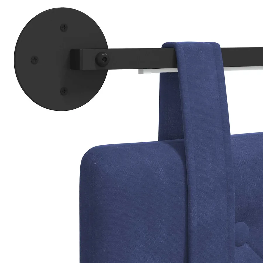 Tête de lit suspendue Avec lumière LED Bleu police Velours - 8