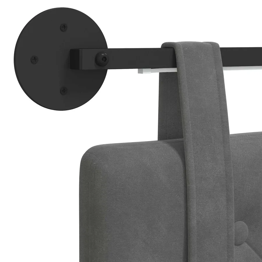 Tête de lit suspendue Avec lumière LED Gris foncé Velours - 8