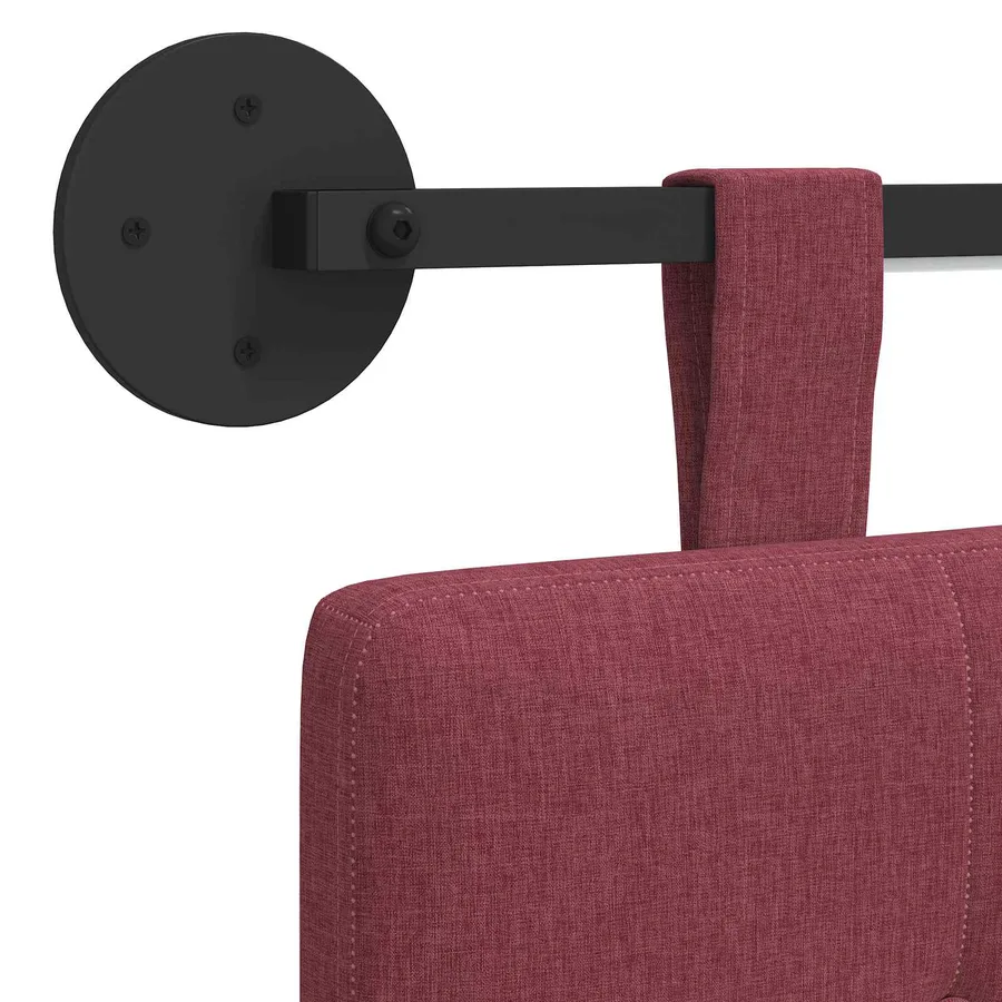 Tête de lit suspendue Avec lumière LED Bordeaux Tissu - 10