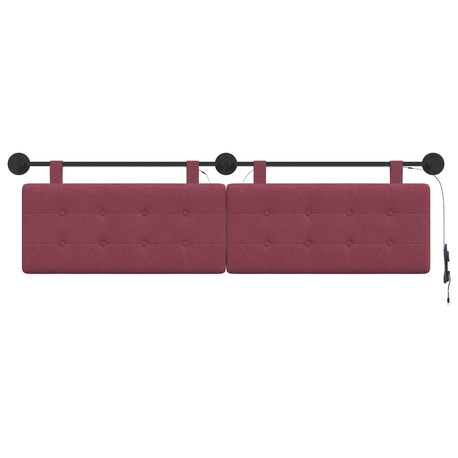 Tête de lit suspendue Avec lumière LED Bordeaux Tissu - 6